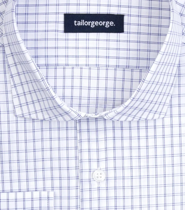 Eenvoudig te strijken effen wit poplin overhemd