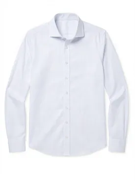 Hemelsblauw fijn gestreept poplin overhemd