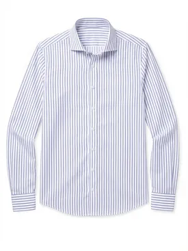 Blauw gestreept overhemd met lange mouwen
