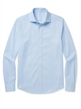 Effen hemelsblauw poplin overhemd