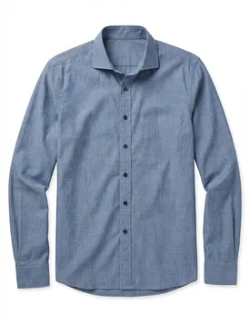 Indigoblauw Chambray-overhemd