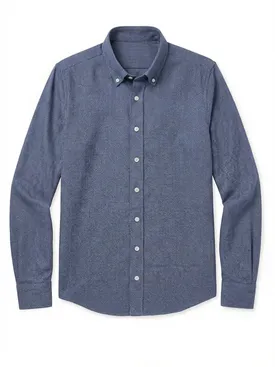 Blauw  mini-geruit Flanel overhemd
