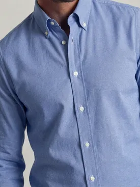 Blauw effen sport-Oxford-overhemd