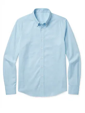 Effen blauw Oxford overhemd