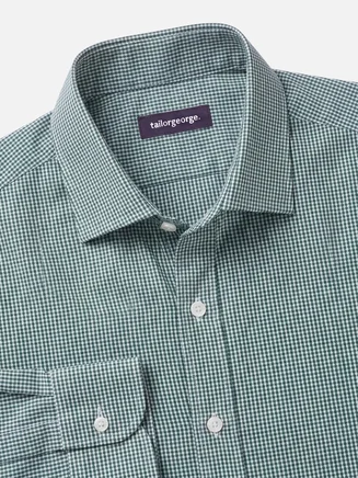 Twill overhemd met groen ruitdessin
