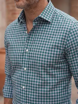 Twill overhemd met groen ruitdessin