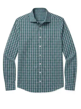 Twill overhemd met groen ruitdessin