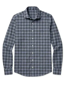 Flanellen overhemd met blauw ruitdessin