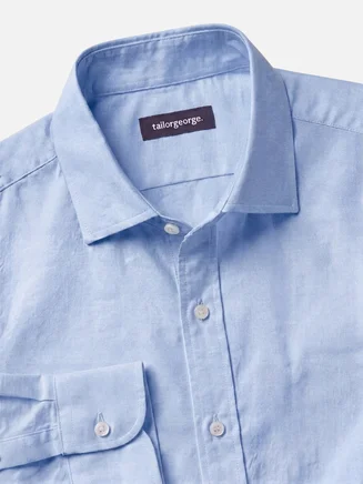 Hemelsblauw chambray overhemd
