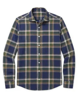 Flanellen overhemd met blauw ruitdessin